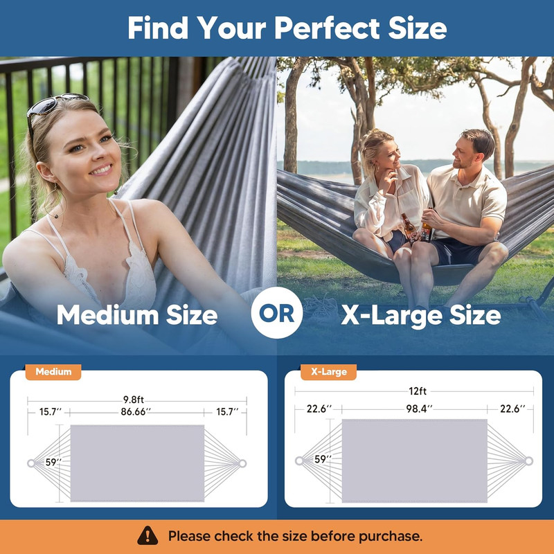 SUNCREAT Tree Hammocks for Outside, Double Hammocks 2 Person Heavy Duty for Tree gallery