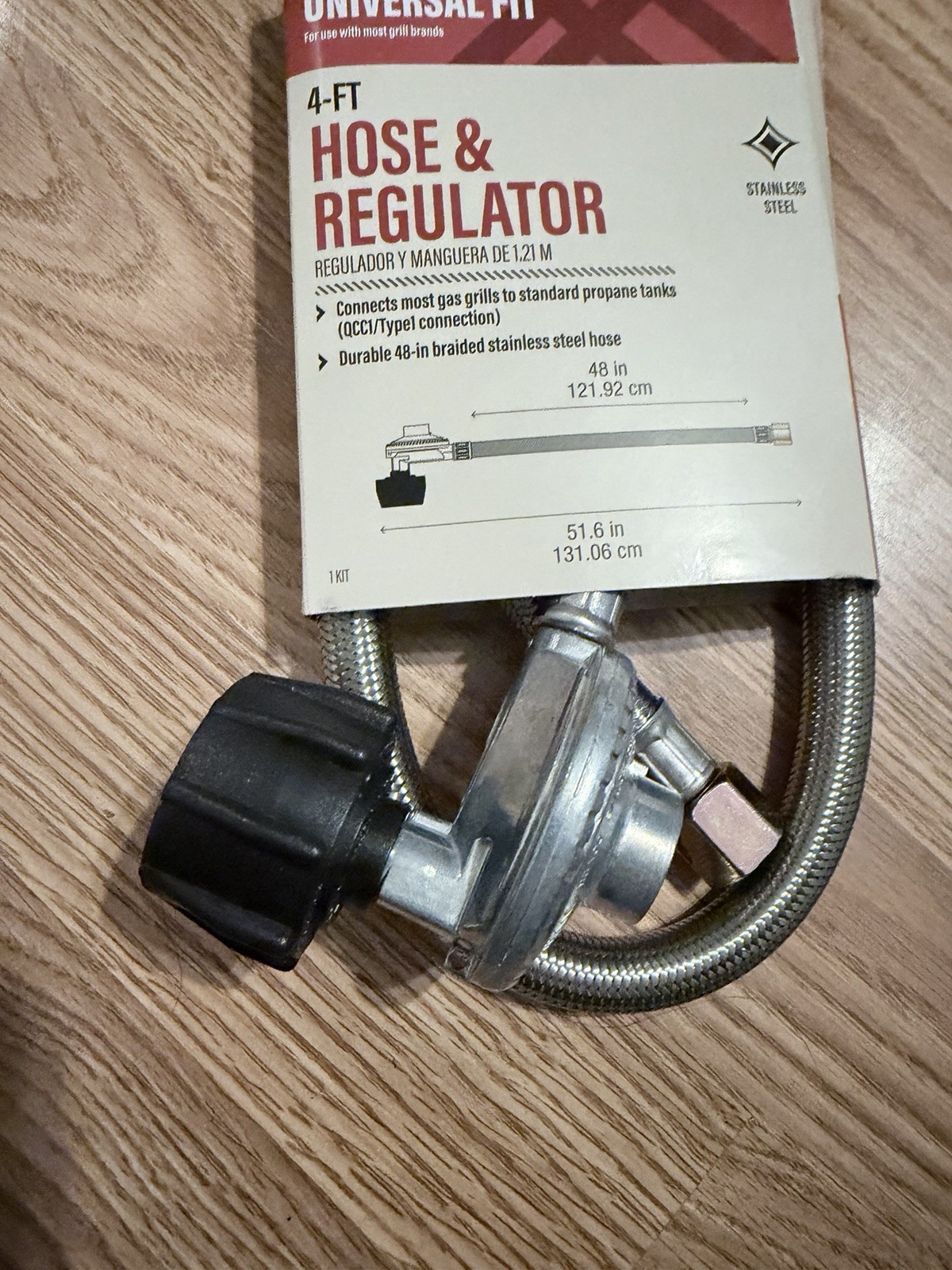 4FT Propane Hose Regulator Universal Fit 1"-20 1lb to 5-20lb Tank US 7050885 gallery