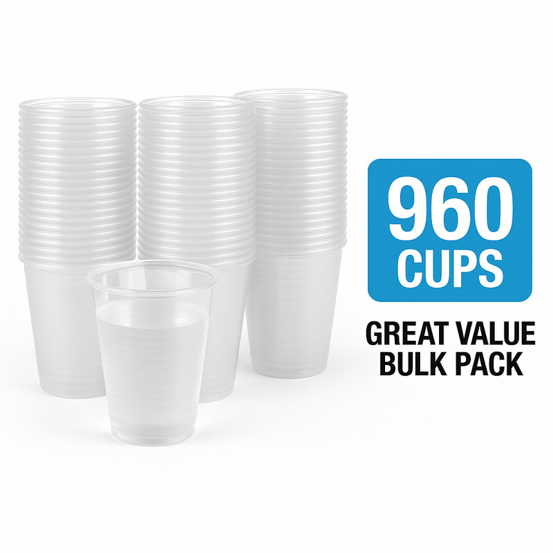 Metro Source 9 oz Clear Plastic Cups 960 Count Bulk | Durable Disposable PP Cups gallery