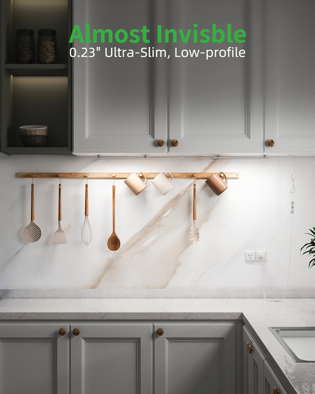 Plug-In under Cabinet Lighting, Dimmable Counter Lights for Kitchen, 2Pcs 12 Inc gallery