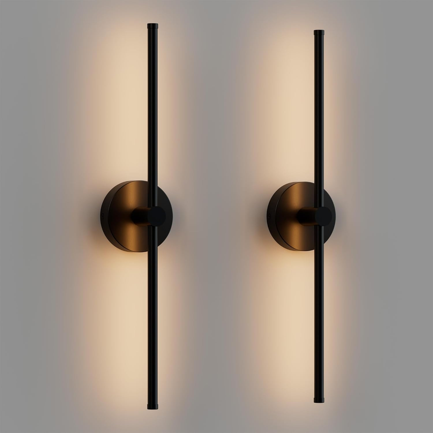 24" LED Wall Sconces Set of 2, Dimmable, Matte Black, 3CCT, ETL Certified gallery