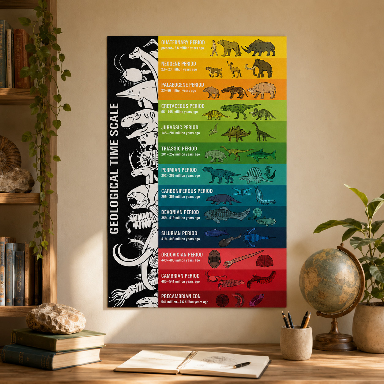 Geological Time Scale Prehistoric Life Chart Poster Wall Decor | Multiple Sizes gallery