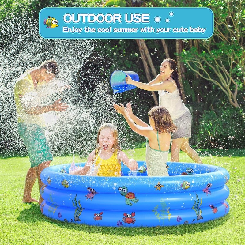 Inflatable Baby Pool Polyvinyl Chloride Kids Water Play Center Outdoor Indoor gallery