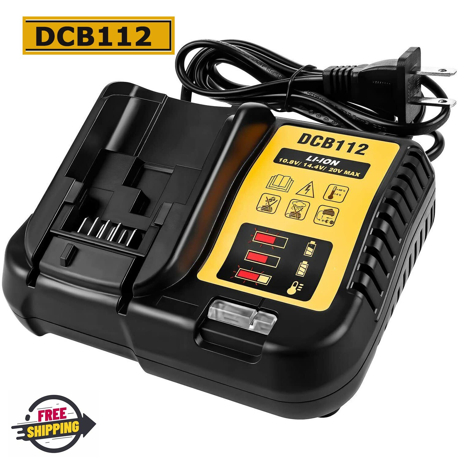 For Dewalt DCB112 12V-20V Li-Ion Battery Charger DCB101 DCB105 DCB107 DCB115 US gallery