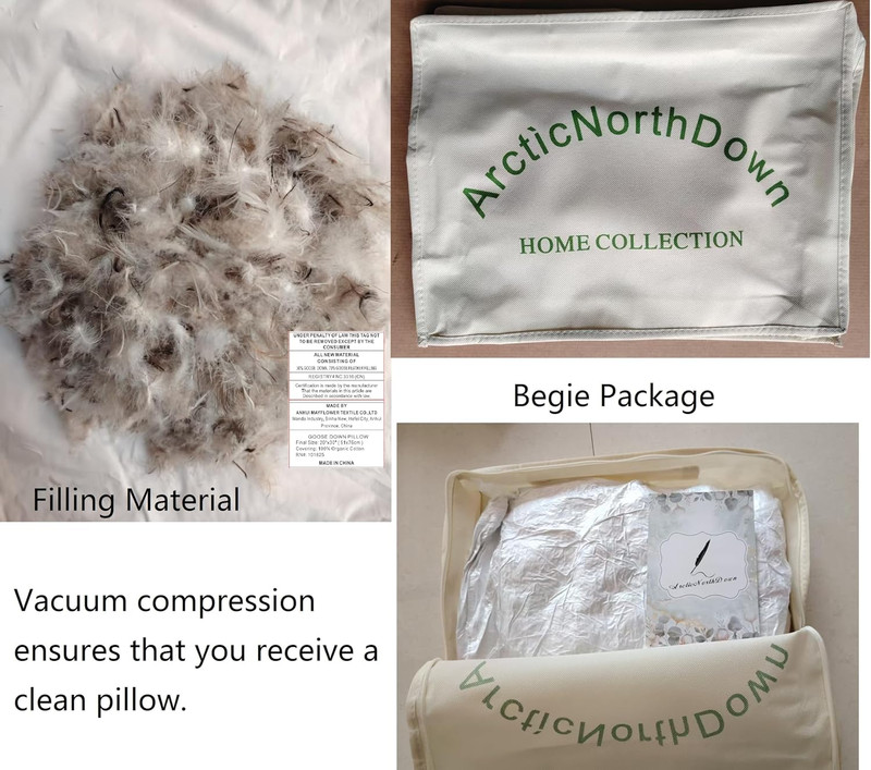 Standard Goose down Feather Hotel Collection Bed Pillows for Sleeping One Pillow gallery
