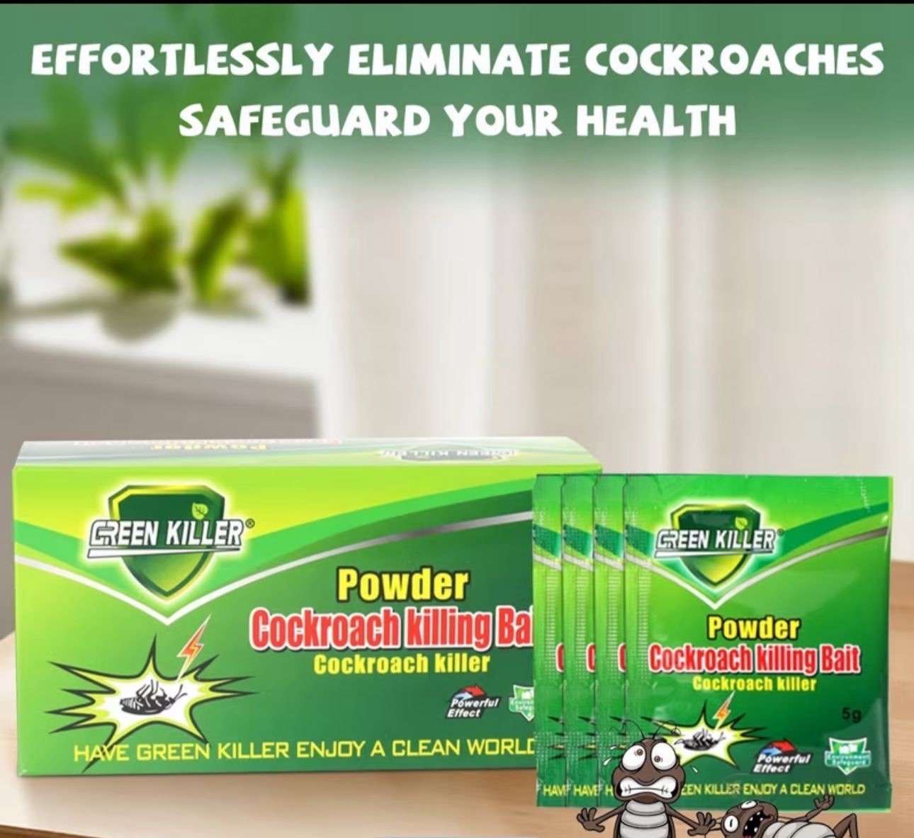 Green Killer Cockroach Killing Powder Bait, Kill Control Method, 5 g 10 pcs gallery