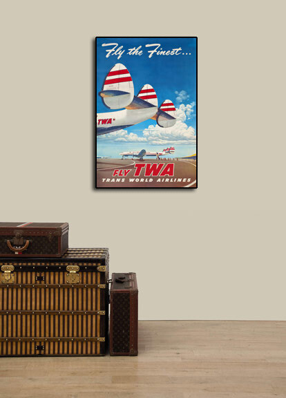 1950s “Fly The Finest - Fly TWA” Vintage Style Airline Travel Poster - 16x24 gallery