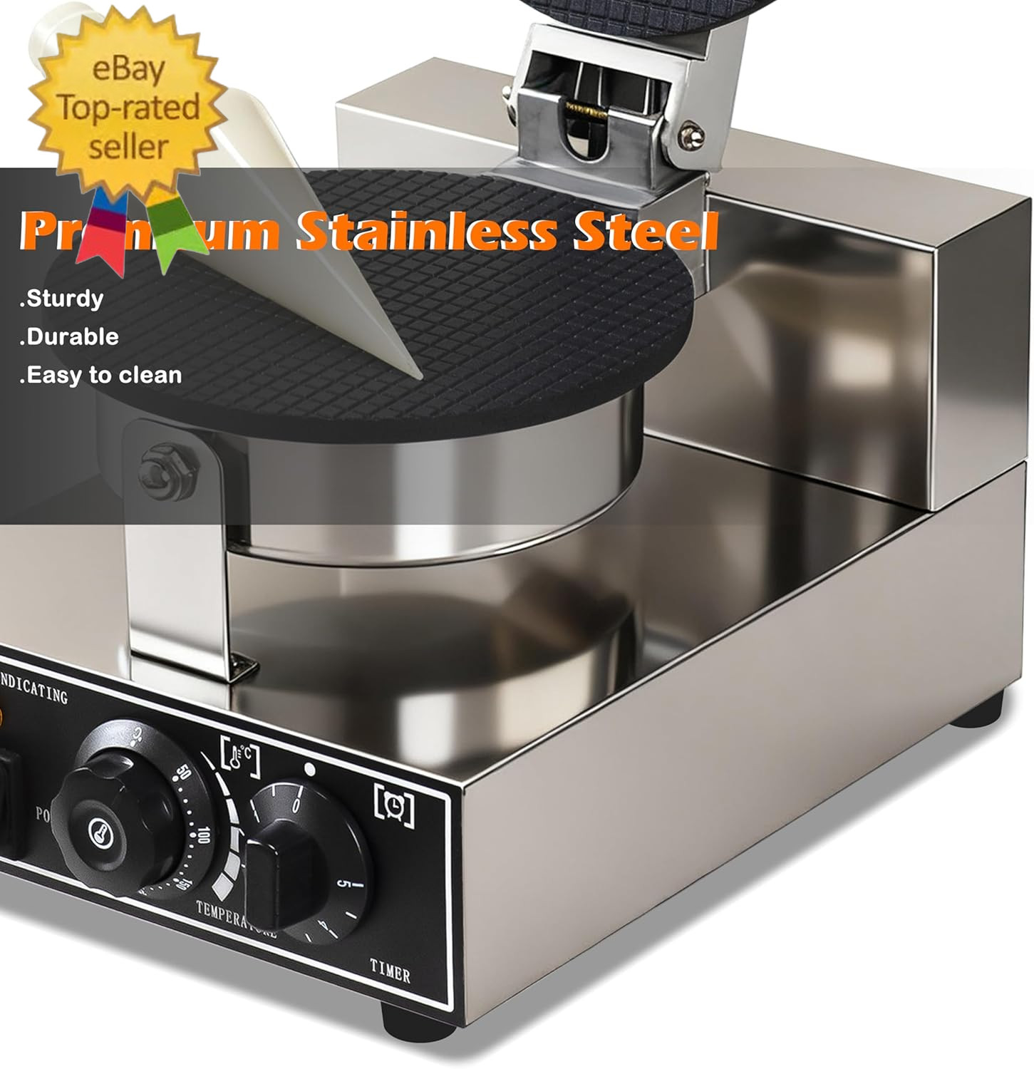 110V Electric Ice Cream Cone Maker 1300W Commercial Waffle Cone Machine 1300W El gallery