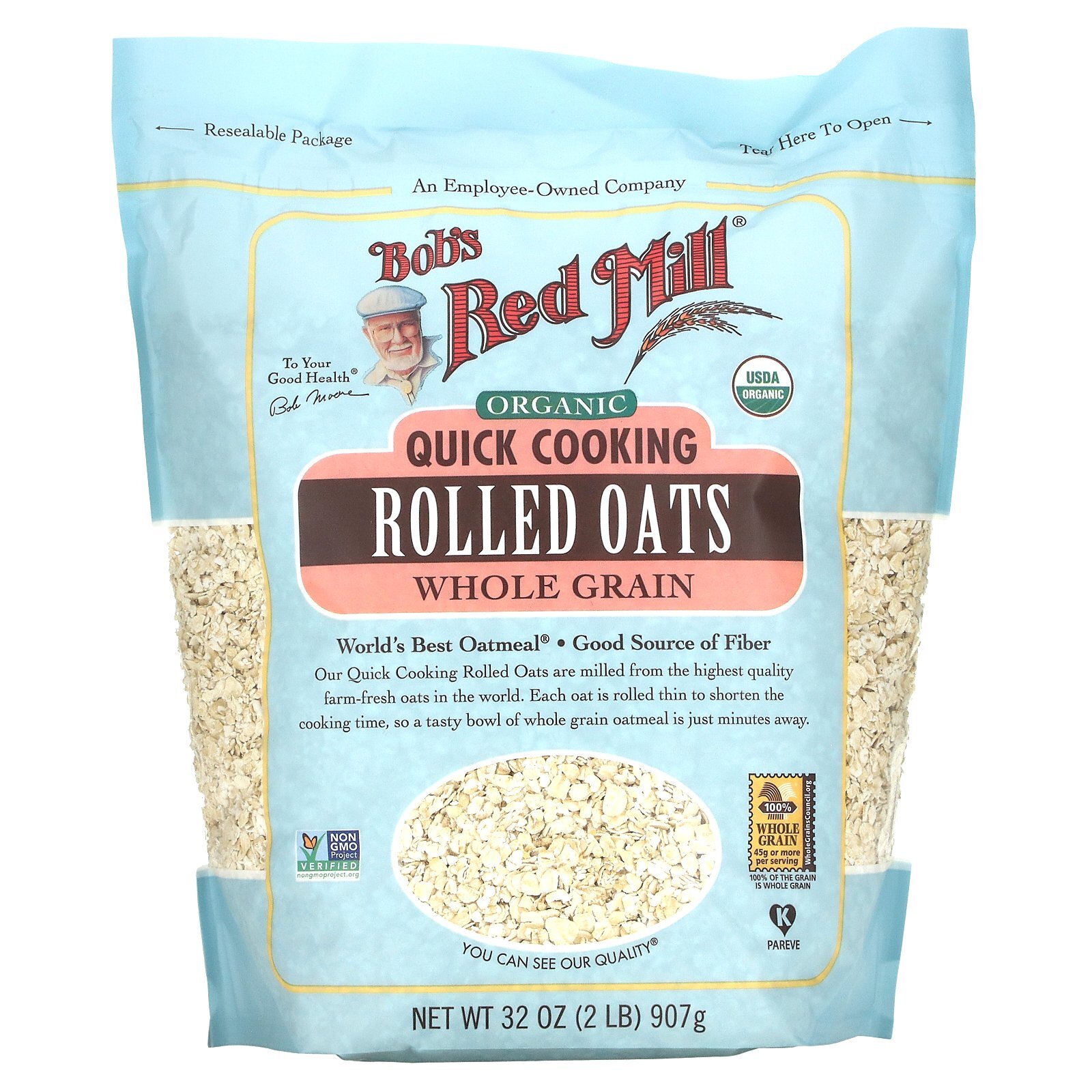 Organic, Quick Cooking Rolled Oats, Whole Grain, 32 oz (907 g) gallery