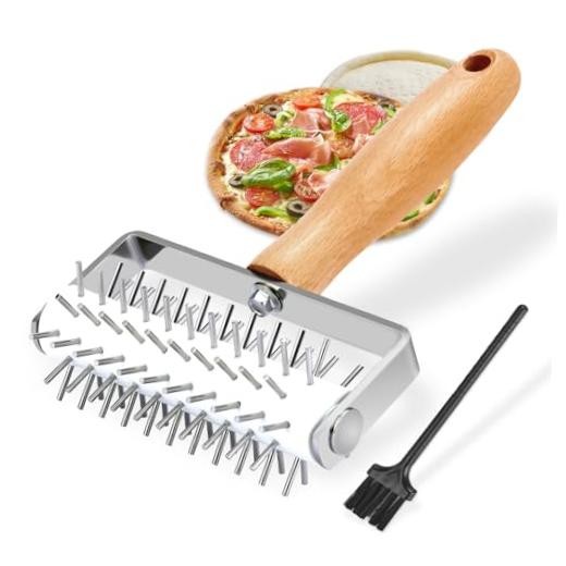 Pizza Dough Docker, Professional Dough Roller withen Handle, Sturdy Pizza Wood gallery