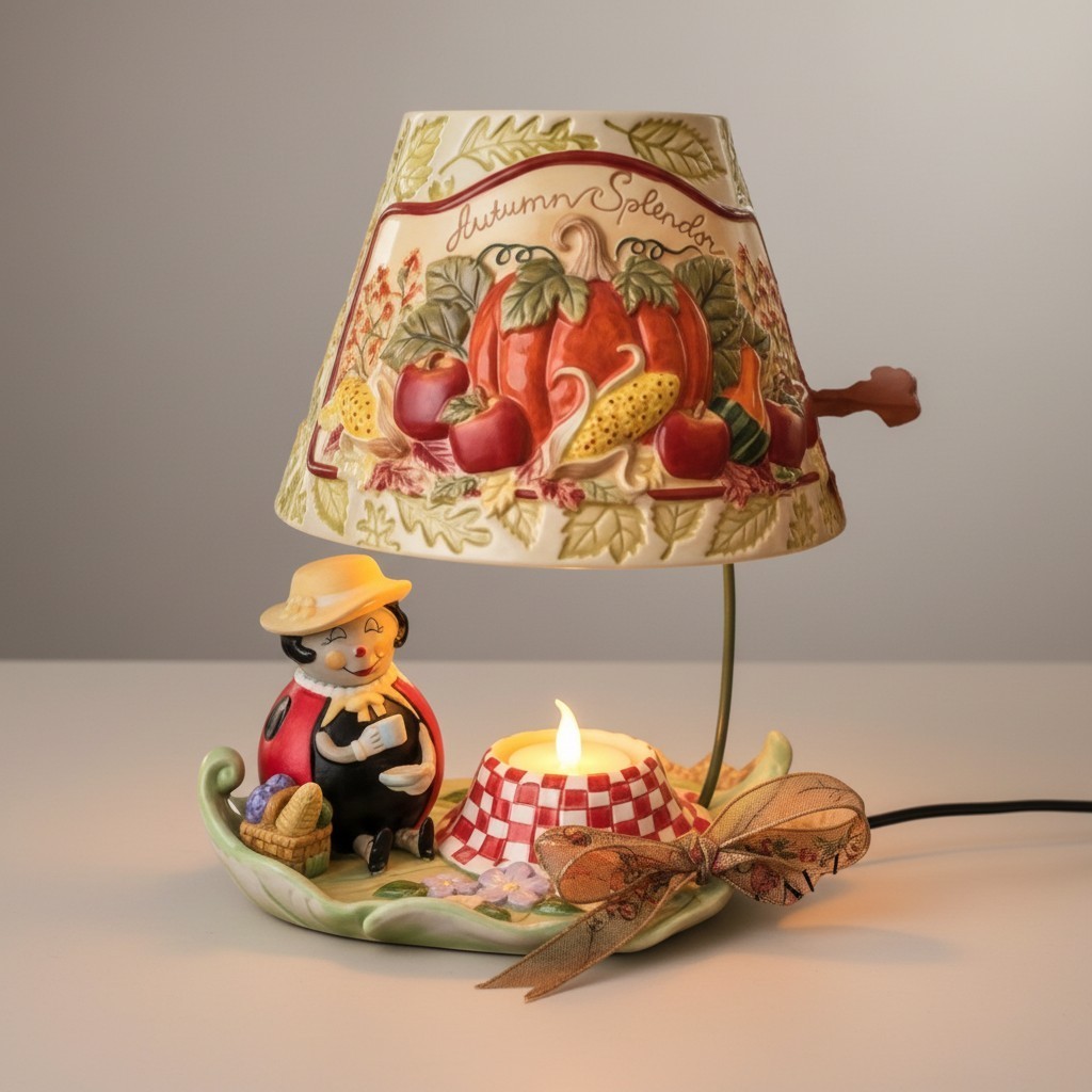 Yankee Candle Autumn Splendor Shade PartyLite Ladybug Base Candle Holder Set gallery