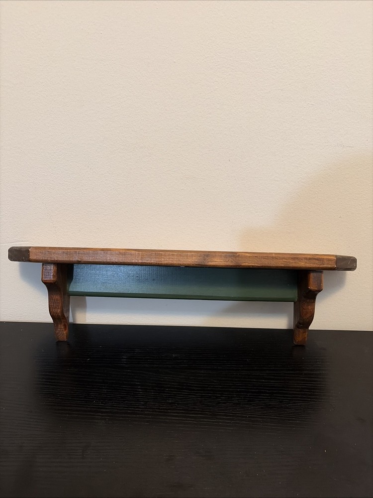 SHELF PINE WOOD HANDCRAFTED WALL MOUNT RETRO VTG SOLID 18”