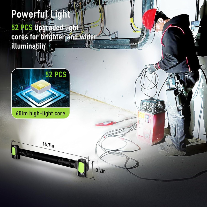 Work Light for Mechanic,3200Lm LED Work Lights,5400Mah Rechargeable Magnetic ... gallery