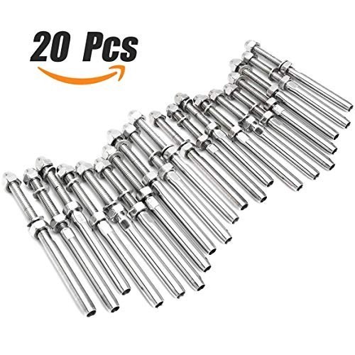 Cable Railing Swage Threaded Stud T316 Stainless Steel 3/16-In 20-Pc Kit gallery