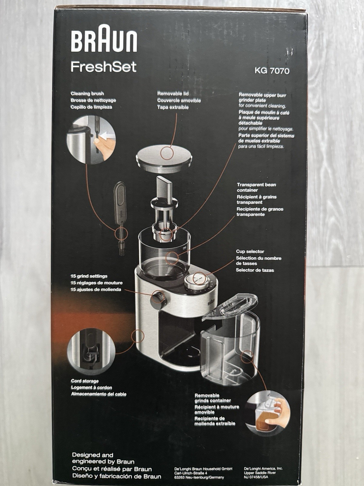 Braun KG7070 FreshSet Burr Coffee Grinder 2-12 Cups Stainless Steel NEW gallery