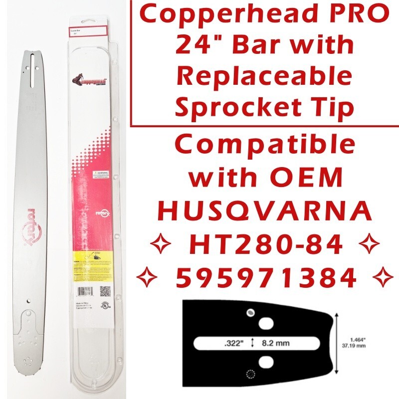 COPPERHEAD 24" PRO BAR, FULL SKIP SAW CHAIN & FILE - HUSQVARNA 455 460 357XP 359 gallery