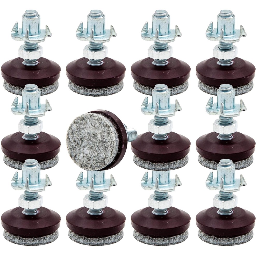 12 Pack Adjustable Leveling Feet, Hardwood Floor Protection