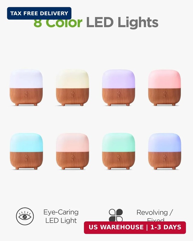 InnoGear 150ml Essential Oil Diffuser, 5-in-1 Diffusers for Home Scent 8 LED Col gallery