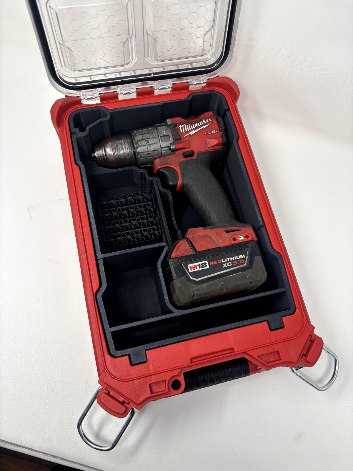 Fits Milwaukee Packout Deep Storage Tray INSERT for Drill and M18 Batteries gallery