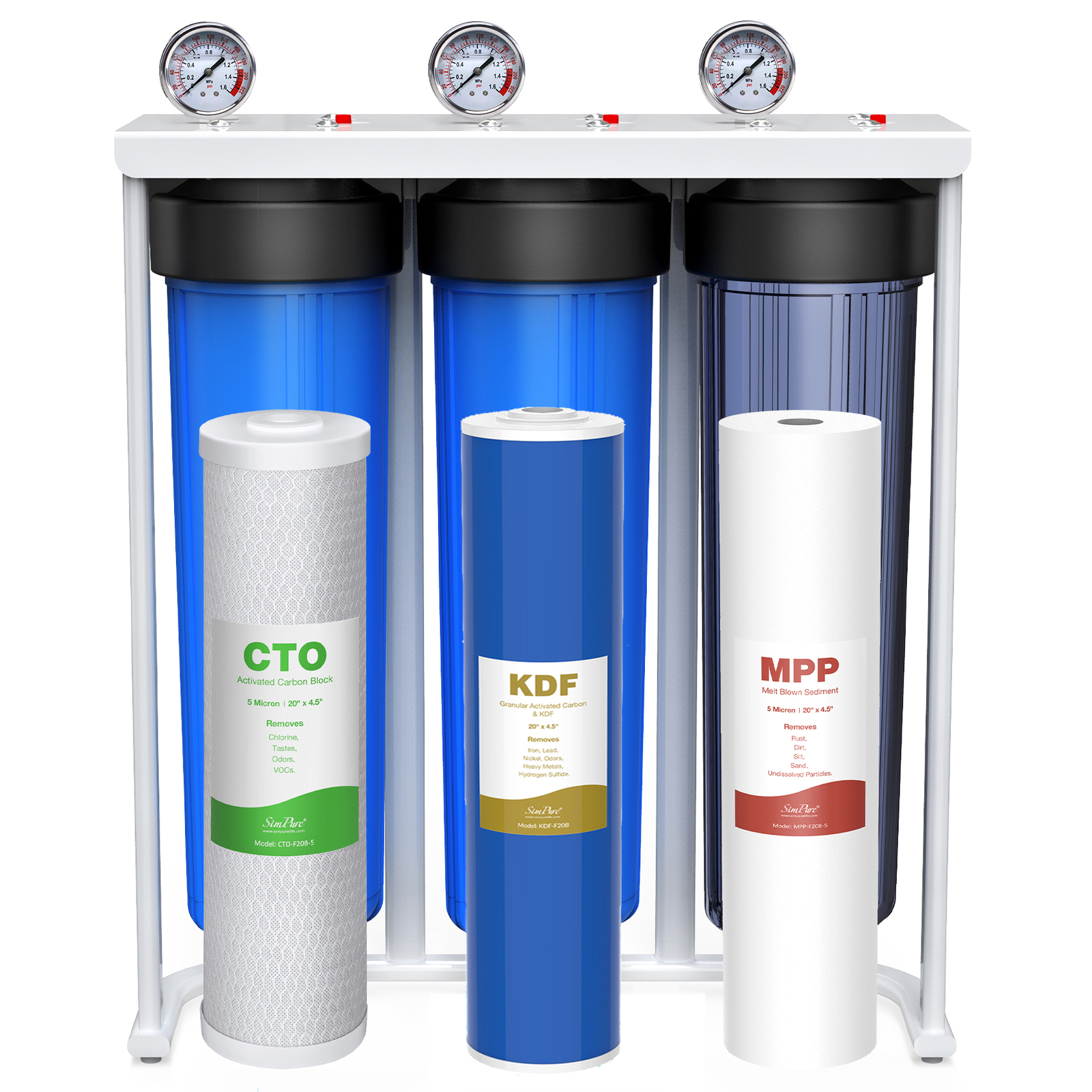 3-Stage Whole House Water Filter System Reduce Iron & Manganese TDS 150,000 gals gallery