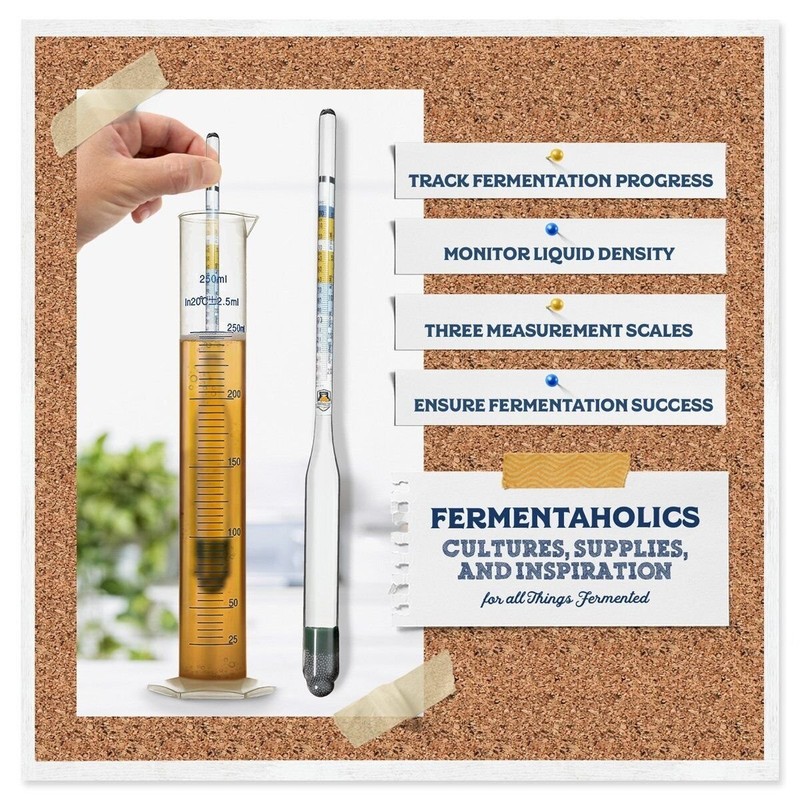 Fermentaholics Hydrometer Kit - Hydrometer and Glass Test Jar - Monitor ABV gallery