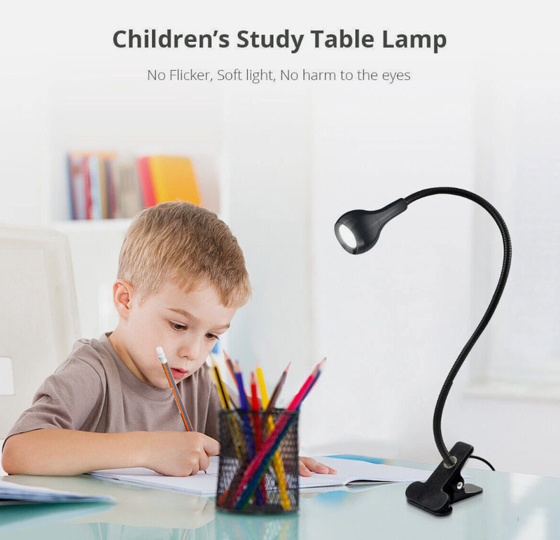 USB Reading Light Flexible LED Light Laptop Clip on Bed Desktop USA Black gallery