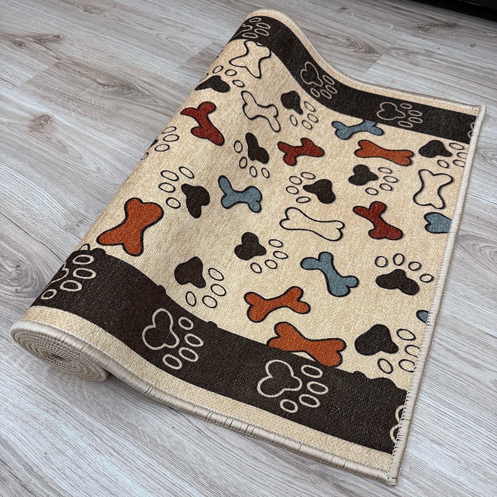 Custom Size Anti-Slip Pet Paw Bone Runner Rugs 26 Inches Wide gallery