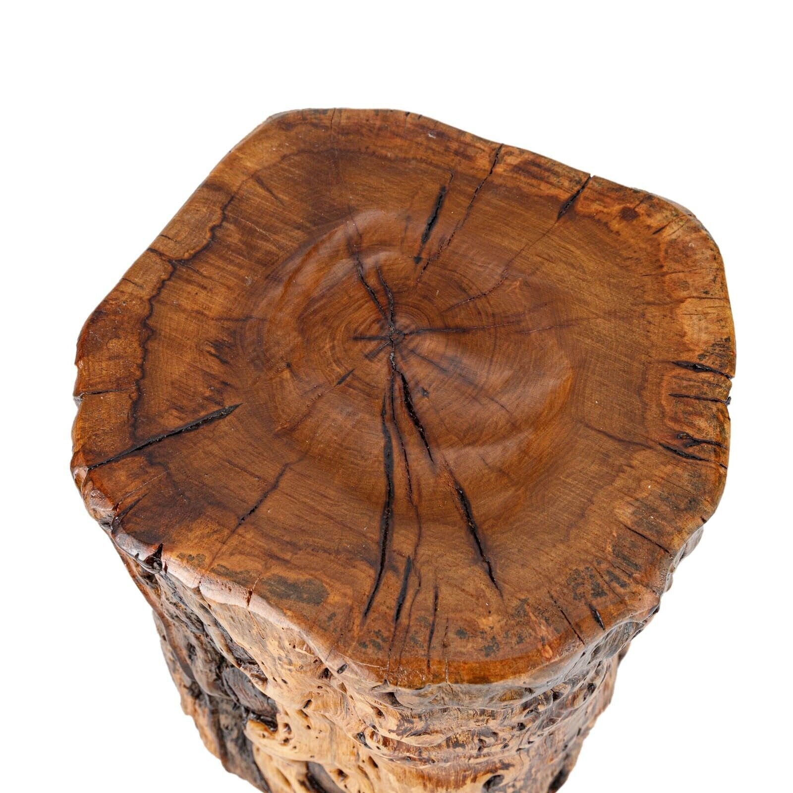 Natural Tree Trunk Stump Stool w/ Live Edge Solid Wood Plant Stand Accent Table gallery