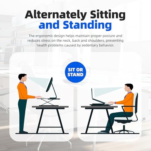 Standing Desk Converter Height Adjustable, Sit to Stand up Desk Riser Black gallery