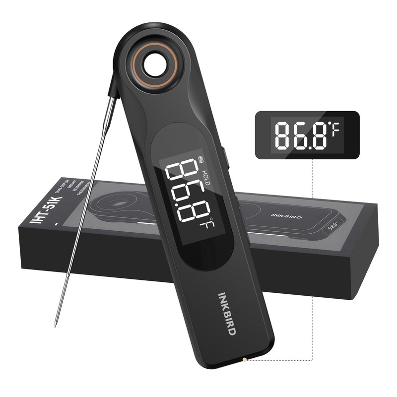 INKBIRD Dual-display Instant Read BBQ Thermometer 1.8mm Ultra Thin Probe Candy gallery