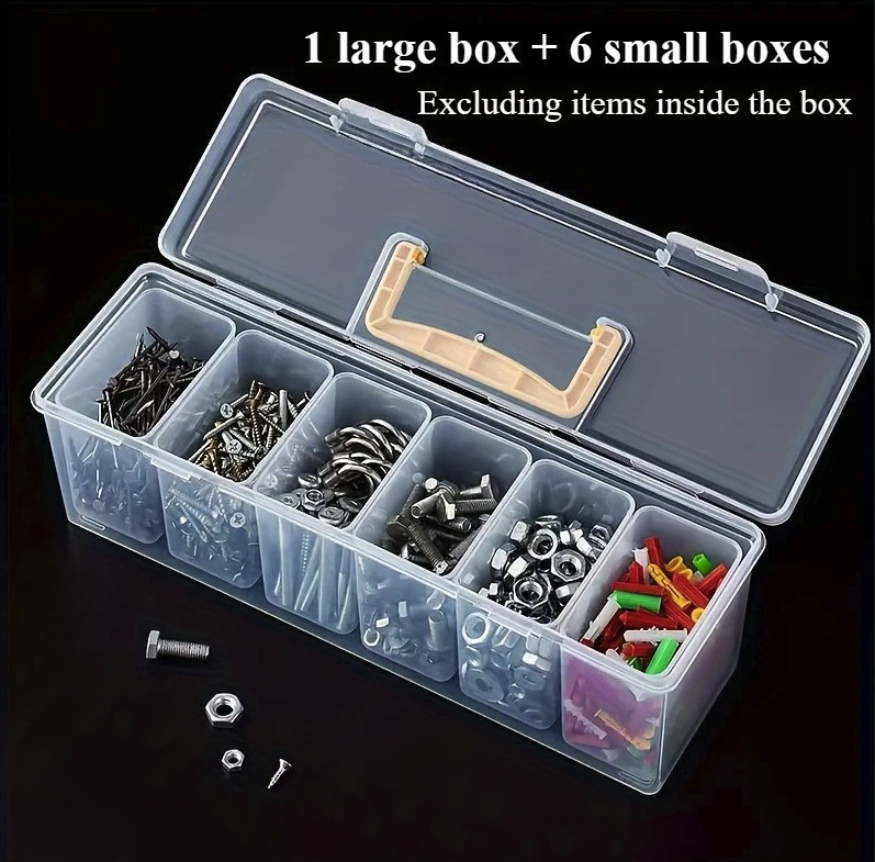 7pcs Multi-Compartment Tool Storage Organizer Box Hardware Case - NEW gallery