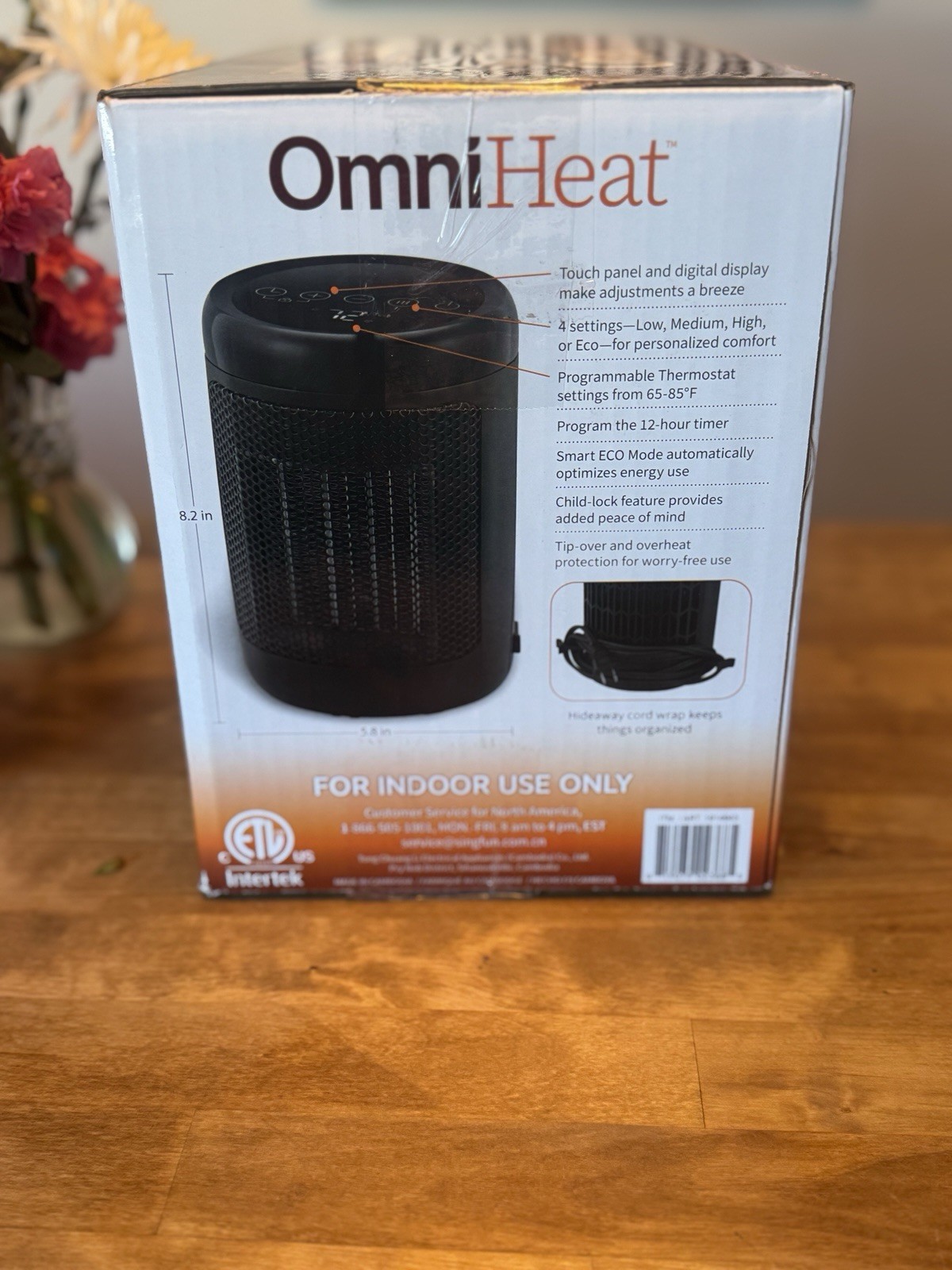 OmniHeat 2-Pack Digital Ceramic Personal Heater 1500W Eco Mode Safety New gallery