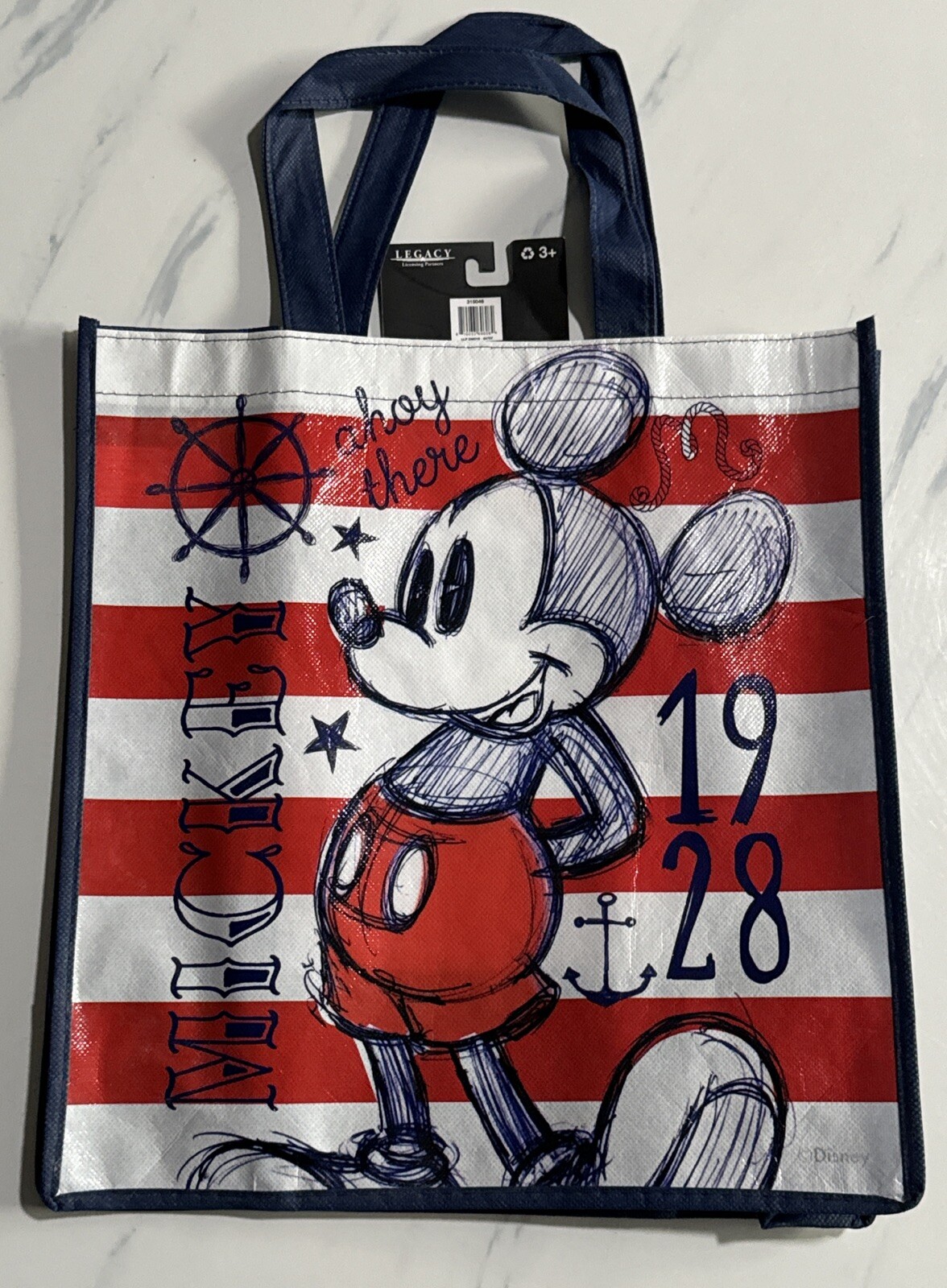 Walt Disney's Mickey Mouse "Ahoy There 1928" Reusable Tote Bag 12x13-in. NWT gallery
