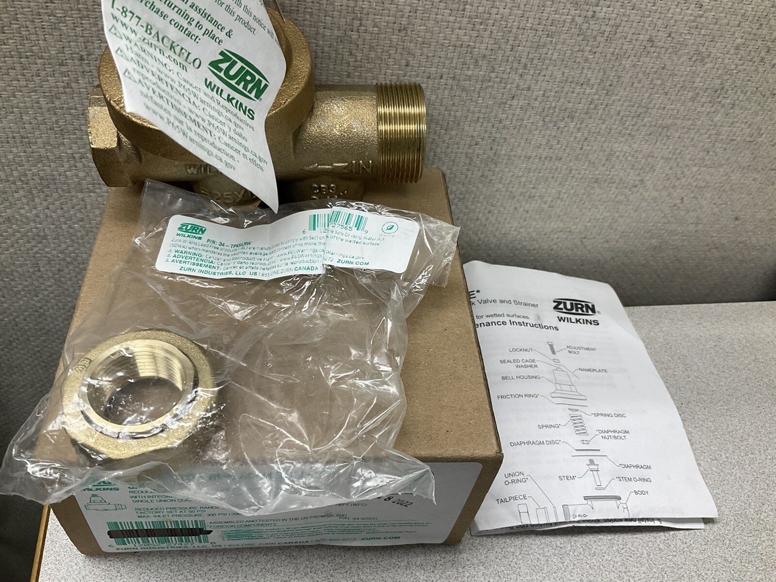 Zurn Wilkins 3/4" Competitor Replacement Pressure Reducing Valve 625XL gallery
