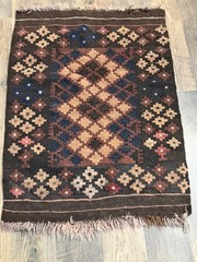Rug 2 x 3 Rectangular area/ Browns Handmade in Mexico 100% wool.