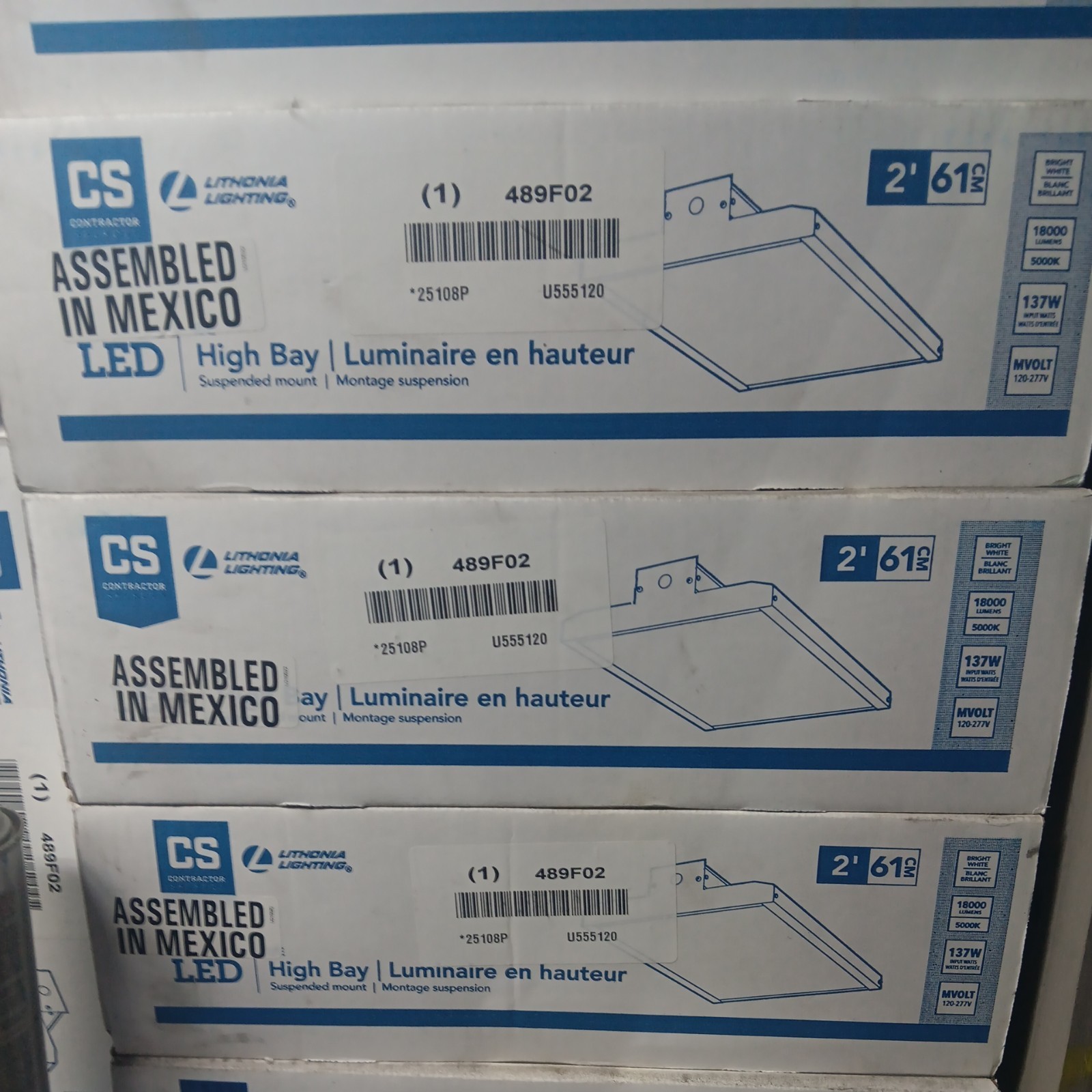 Lithonia Lighting IBE 18LM MVOLT 50K LED Linear High Bay 5000k 107 watts gallery