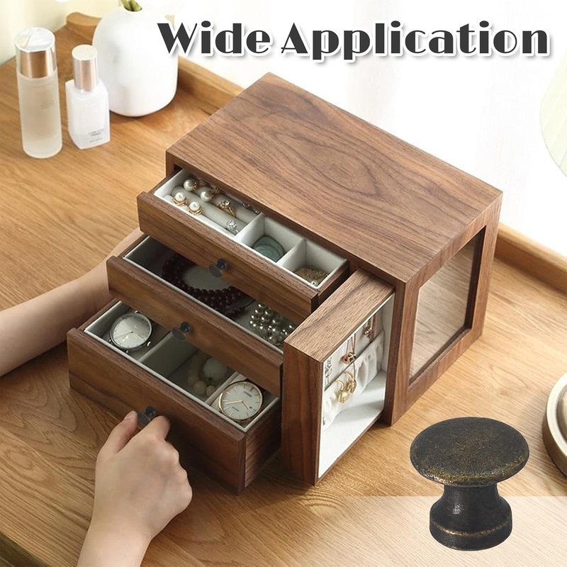 25PCS Mini Cabinet Knobs, 1/2 Inch Vintage Antique Dresser Knobs, Small Drawer gallery