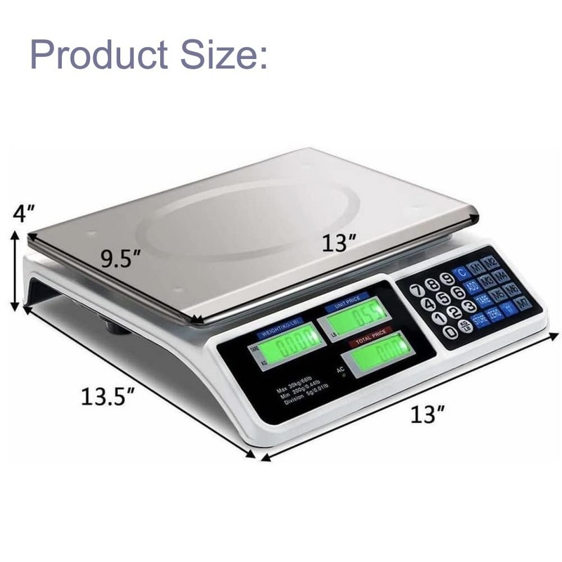 40KG/88LB Digital Price Computing Scale Dual LCD Display Commercial gallery