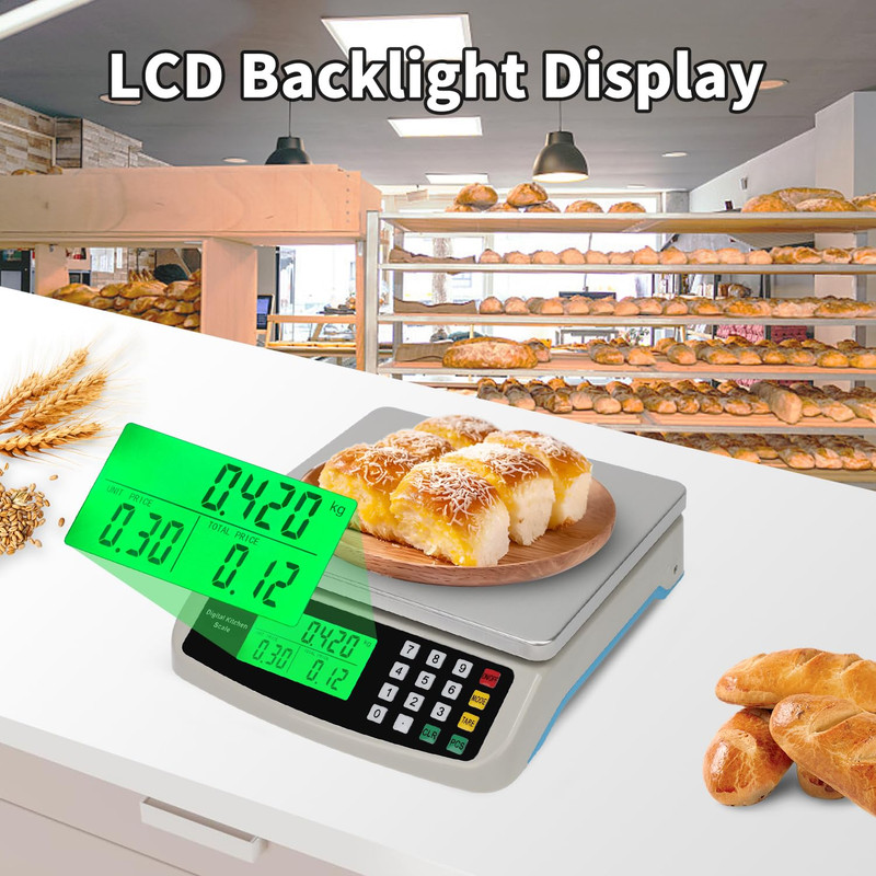 Báscula de alimentos comercial 40 kg Báscula de cocina digital grande para horne gallery