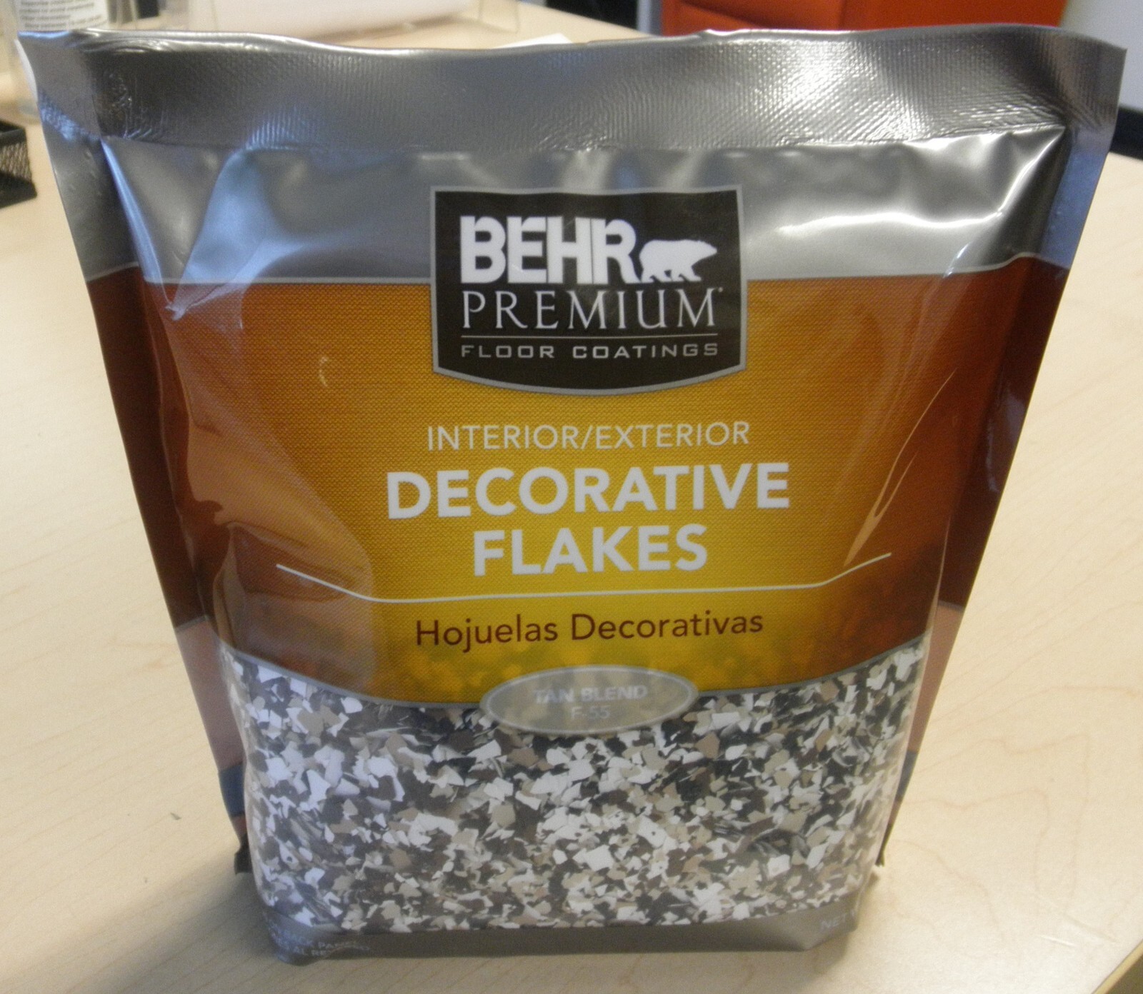 Behr Premium Interior/ Exterior Decorative Flakes Tan Blend 1LB. Bag gallery