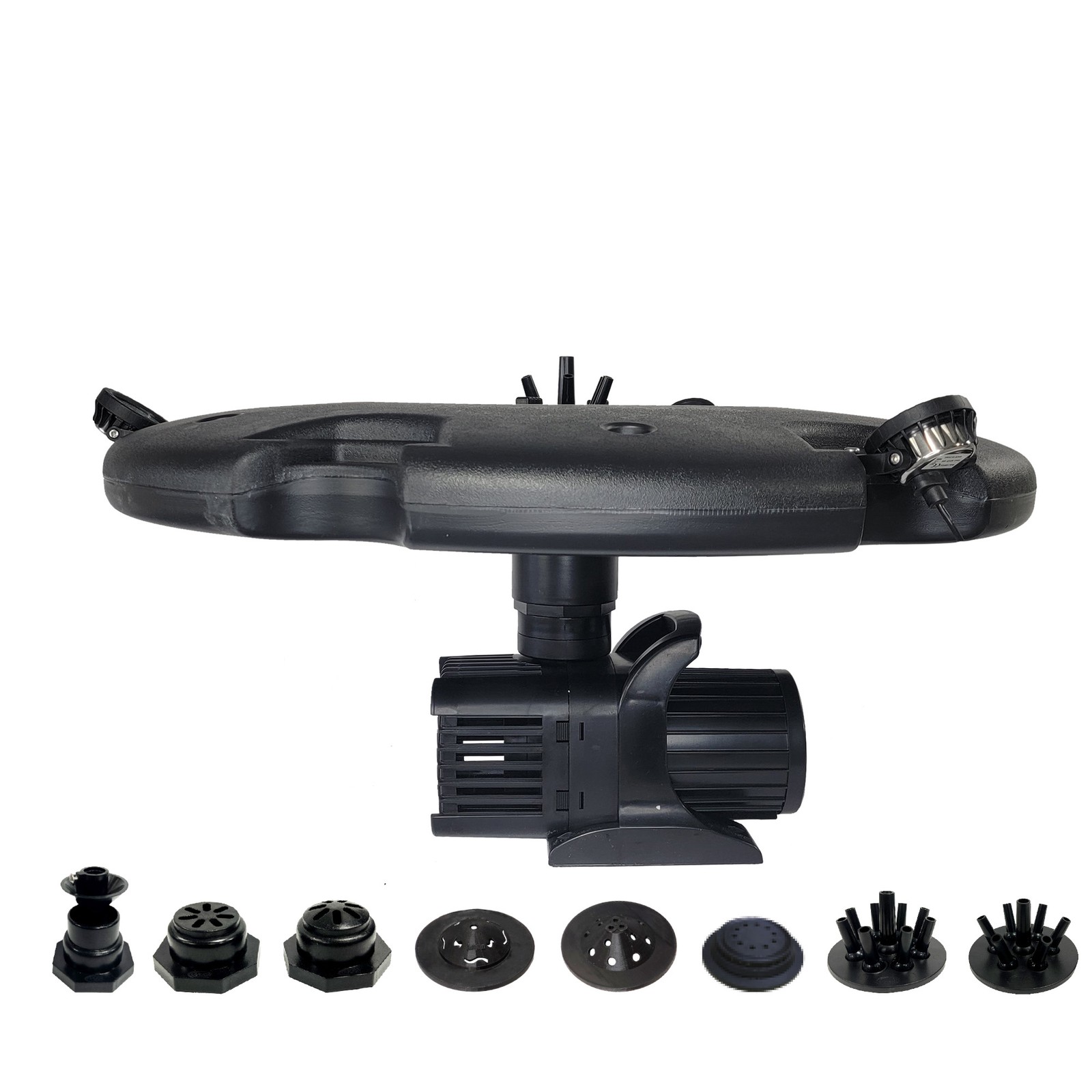 Floating Fountain, 1.5 HP Pump, 100' Cord, 12,500 GPH, 11 Patterns, White Lights gallery