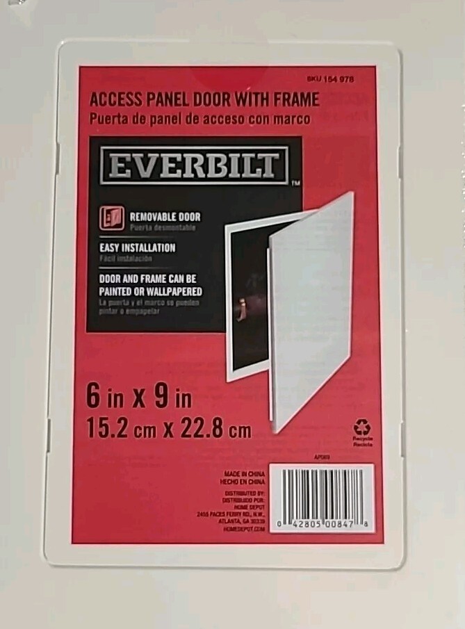 5-Pack EVERBILT 6" X 9" Access Panel Door Drywall Holes REMOVABLE DOOR & FRAME gallery