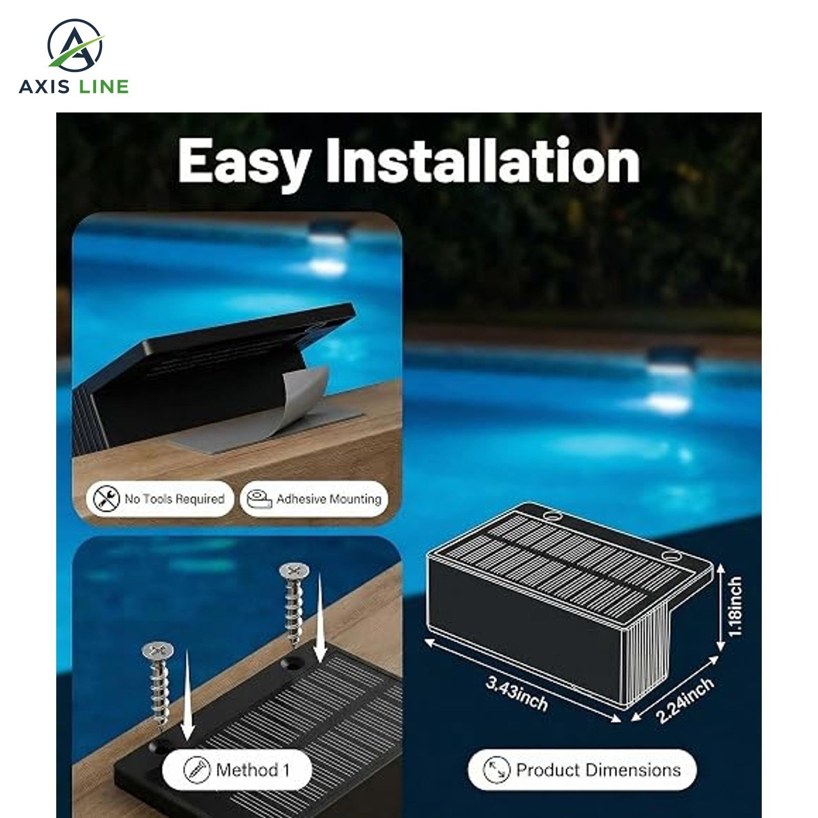 4 Pack Solar Pool Lights for above Ground Pools, Swimming Inground Pool LED Ligh gallery