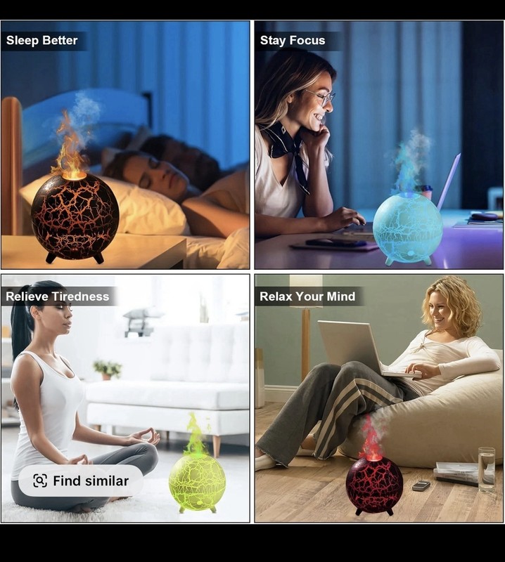 Colorful Lighting Function,No Water auto-Off, Home Essentials, Scent Di (white) gallery