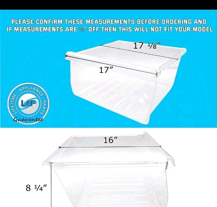 DA97-08693B Meat Pan Crisper Bin Compatible with Frigidaire Refrigerator gallery
