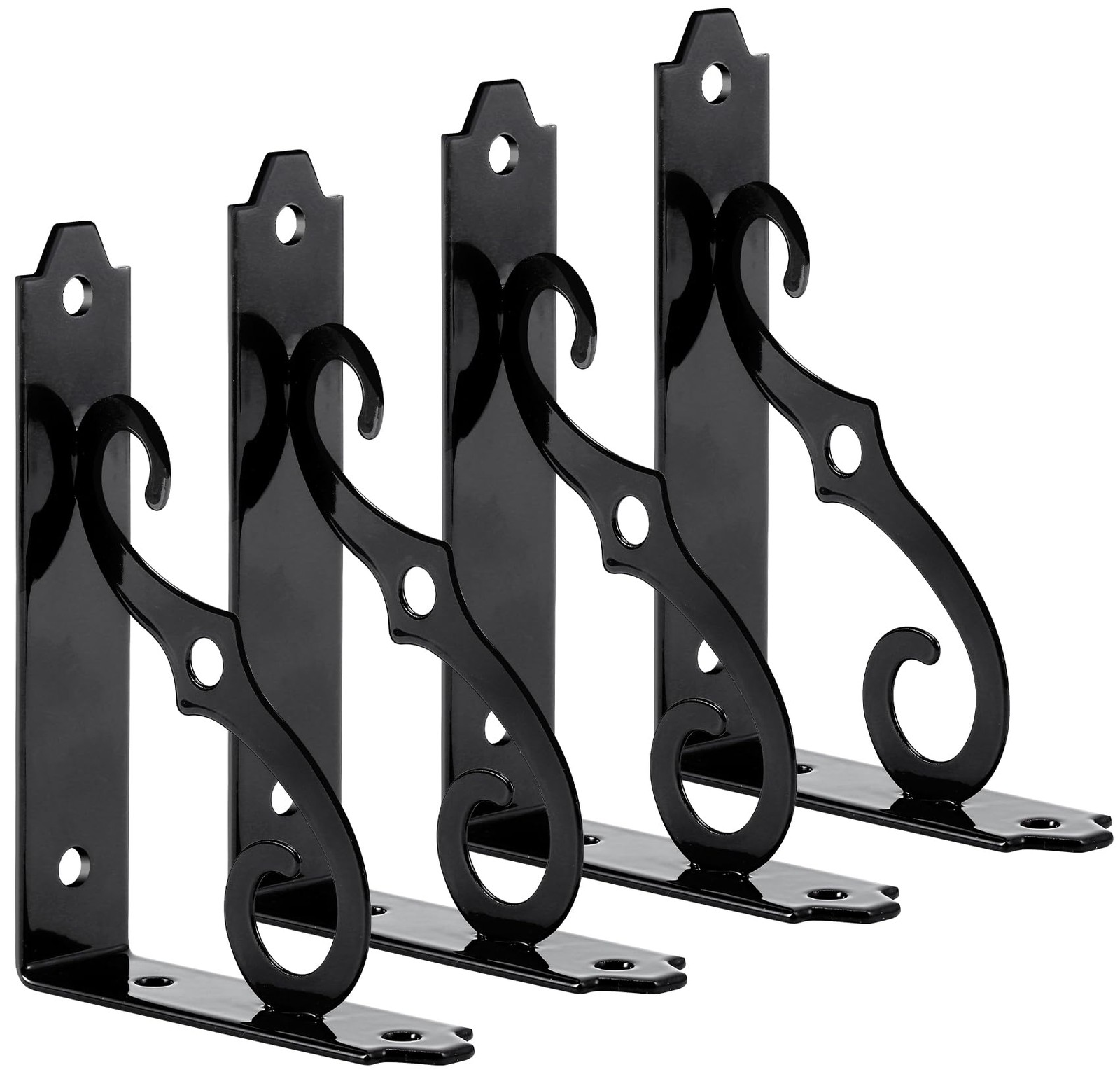 4 Pack 5 Inch Wall Mounted Metal L Bracket Decorative Shelf Support Brackets gallery