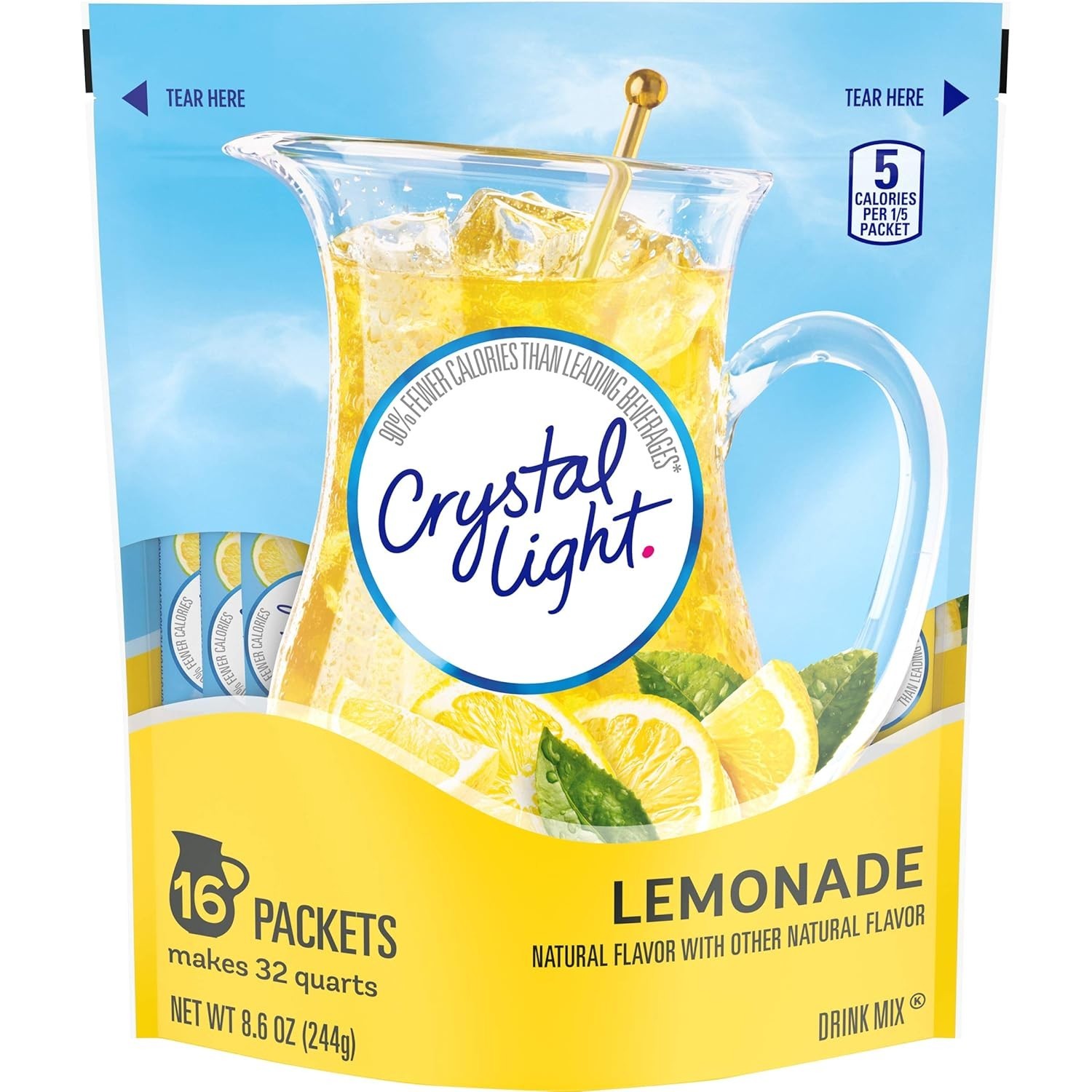 Crystal Light Natural Lemonade 16 Pitcher Packs Makes 32 Quarts- Pack of 1 - NEW gallery