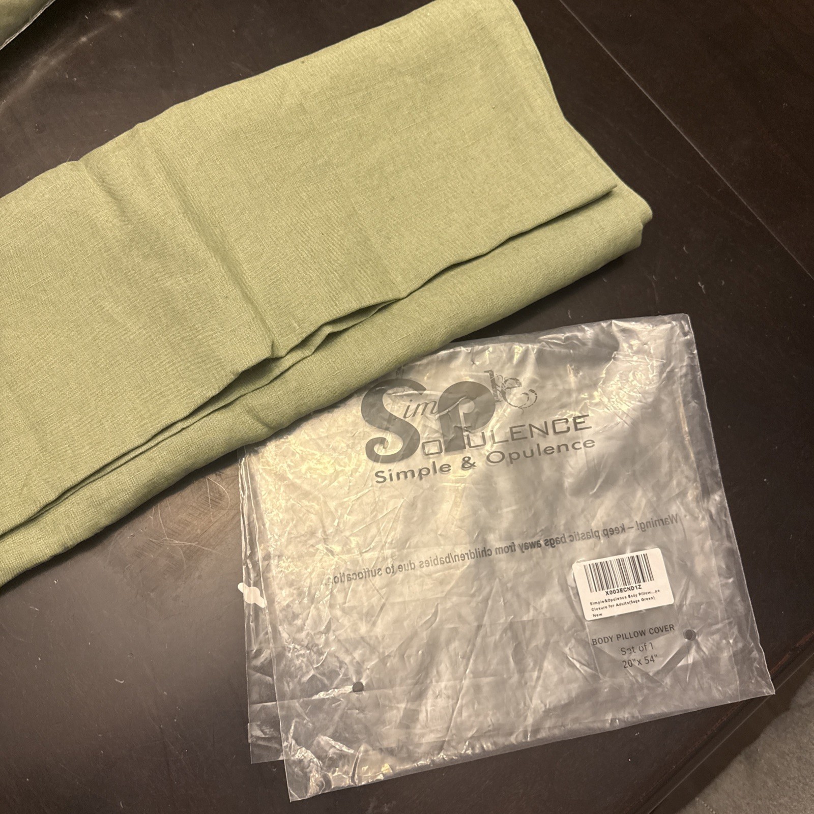 NWT Simple Opulence Body Pillow Cover Sage Green 20x54 gallery
