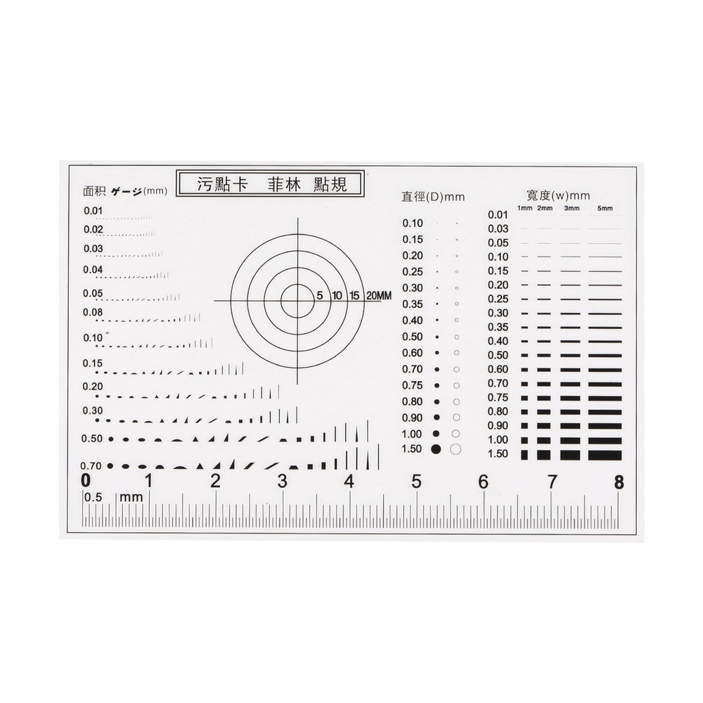 Transparency SEC Size Estimation Chart 8cm 0.2mm Diameter Area Line Width