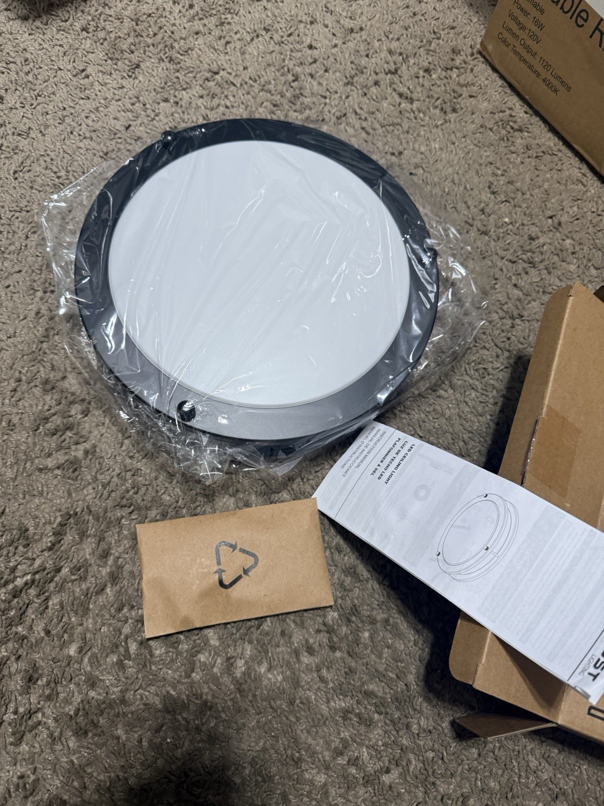 10Pk DYMOND Matte Black 10" LED Flush Mount Ceiling Light Modern Double Ring gallery